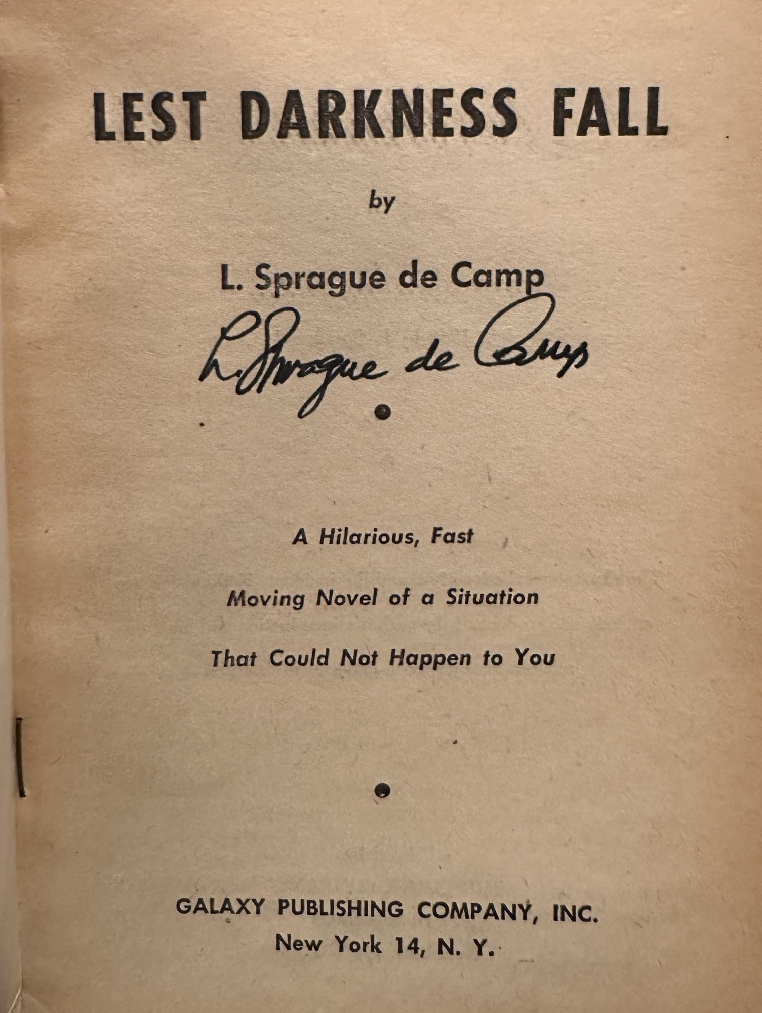 Lest Darkness Fall