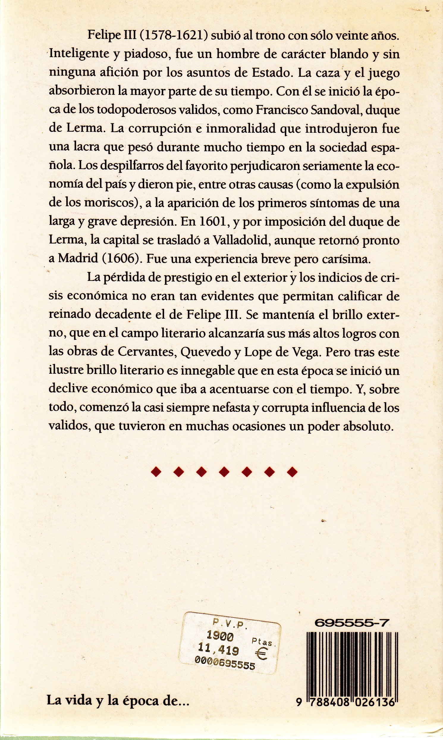 Portada de La Vida y La Epoca de Felipe III, de Fernando Díaz-Plaja
