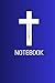Notebook: Blue notebook with cross