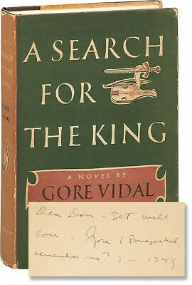 Rare Gore Vidal SEARCH FOR THE KING First Edition association copy Signed -E.P. Dutton [Hardcover] Gore Vidal