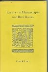 ESSAYS ON MANUSCRIPTS AND RARE BOOKS ESSAYS ON MANUSCRIPTS AND RARE BOOKS