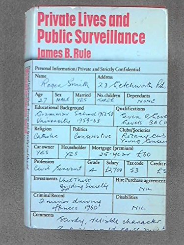 Private lives and public surveillance (Hardcover)