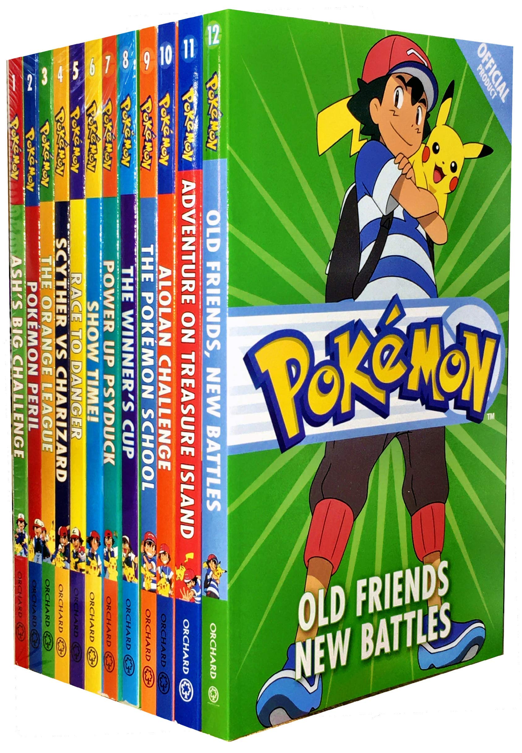 Pokemon Adventure Collection 12 Books Set (Ash Big Challenge, Pokemon Peril, The Oragne League, Scyther VS Charizard, Race to Danger, Show time, Power Up Psyduck, The Winners Cup and More (Paperback)