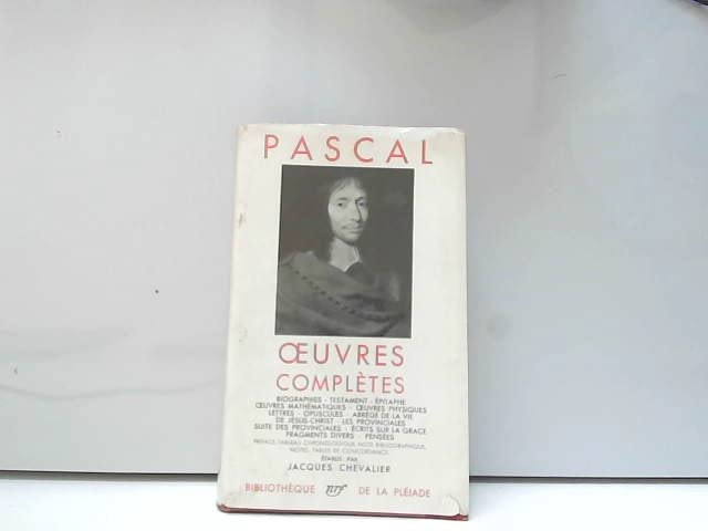pascal oeuvres complètes pléiade jacques chevalier (Paperback)