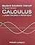 Single Variable Student Solutions Manual for Calculus by Laura Taalman (2014-05-06)