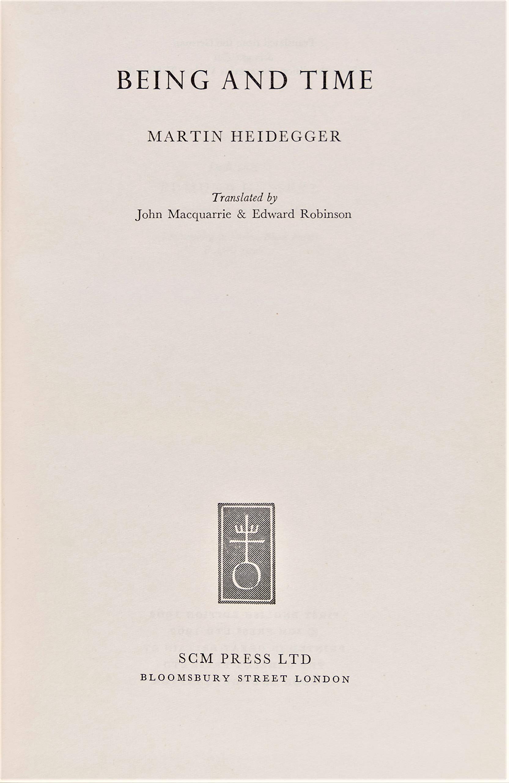 Being and Time. The Library of Philosophy and Theology.
