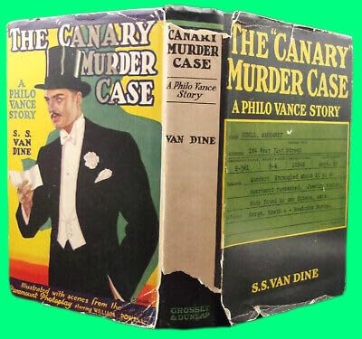 Collectible S.S Van Dine CANARY MURDER CASE First Photoplay ed 1929 Hardcover DJ Film Stills