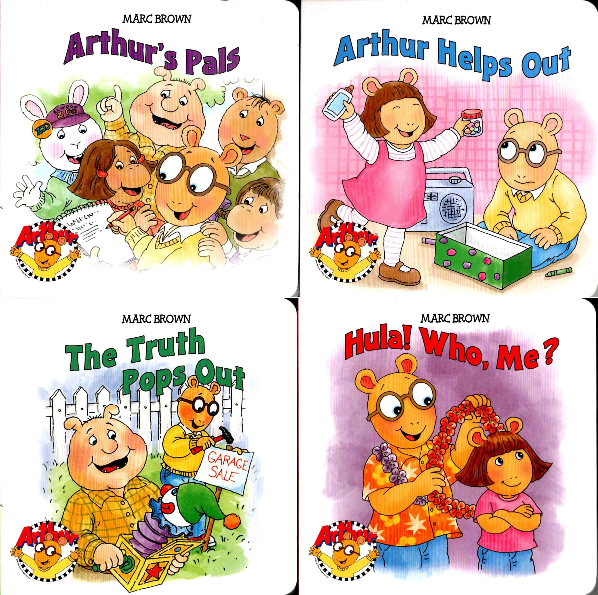 Arthur`s Pals, Arthur Helps Out, The Truth Pops Out and Hula! Who, Me? - Children's Board Book (Set of 4 Books)