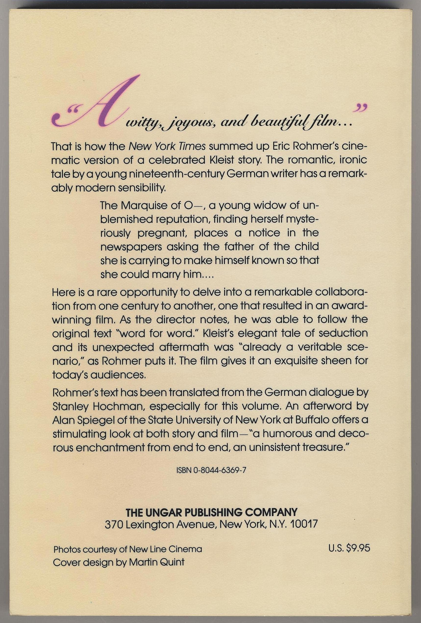 The Marquise of O-- (Paperback)