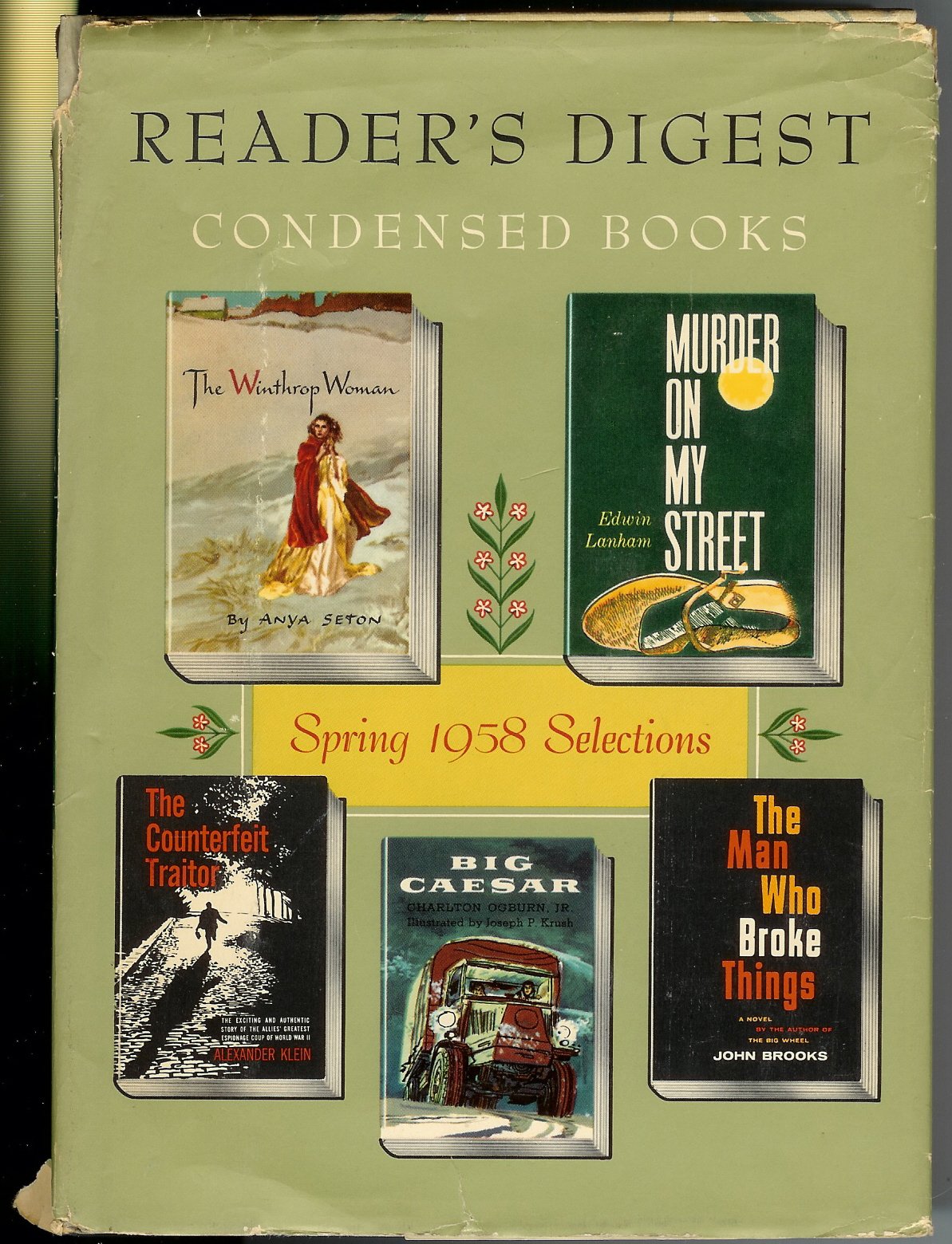 Reader's Digest Condensed Books Vol 2, 1958 Big Caesar, The Winthrop Woman, The Counterfeit Traitor, The Man who Broke Things and Murder on My Street (Hardcover)