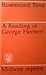 A Reading of George Herbert (Midway Reprint)