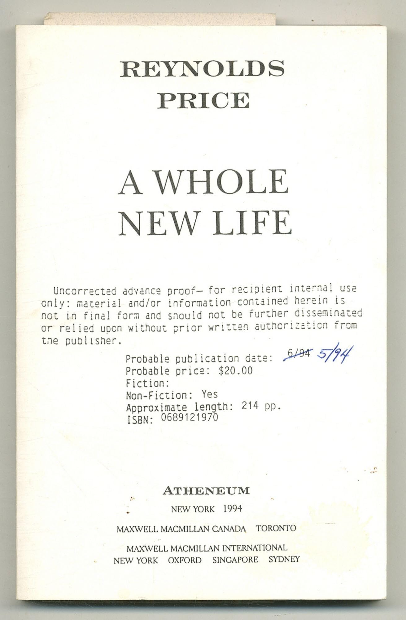 A Whole New Life.