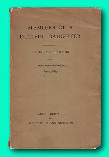 Memoirs of a Dutiful Daughter First Edition 1959 [Paperback] DE BEAUVOIR, Simone