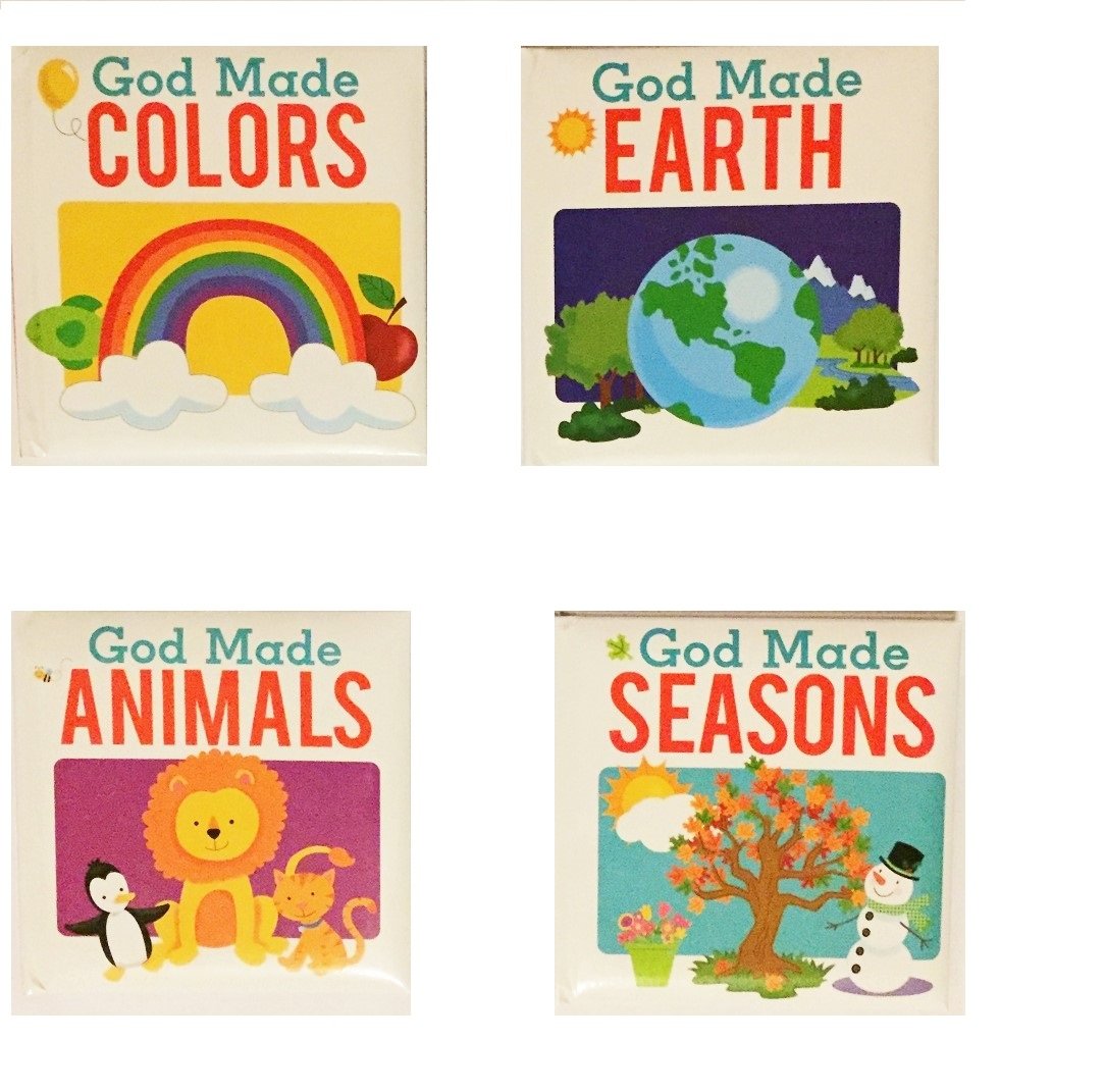 God Made Seasons, Colors, Earth and Animals, 4 Books Pack (Board Book)