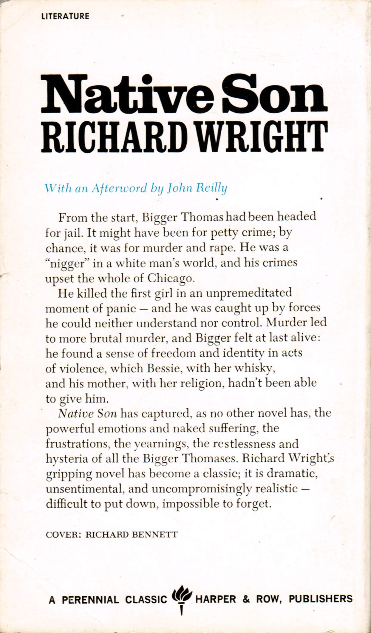 Native Son - A Perennial Classic P 3055 published by Harper & Row