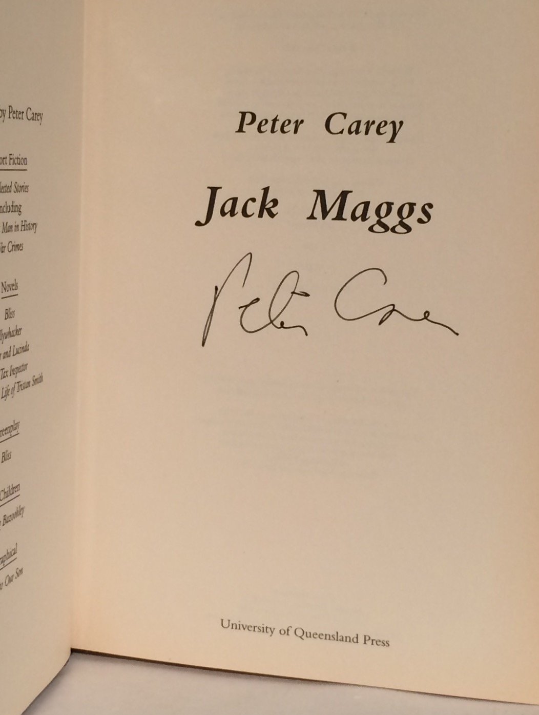 Jack Maggs. Signed.