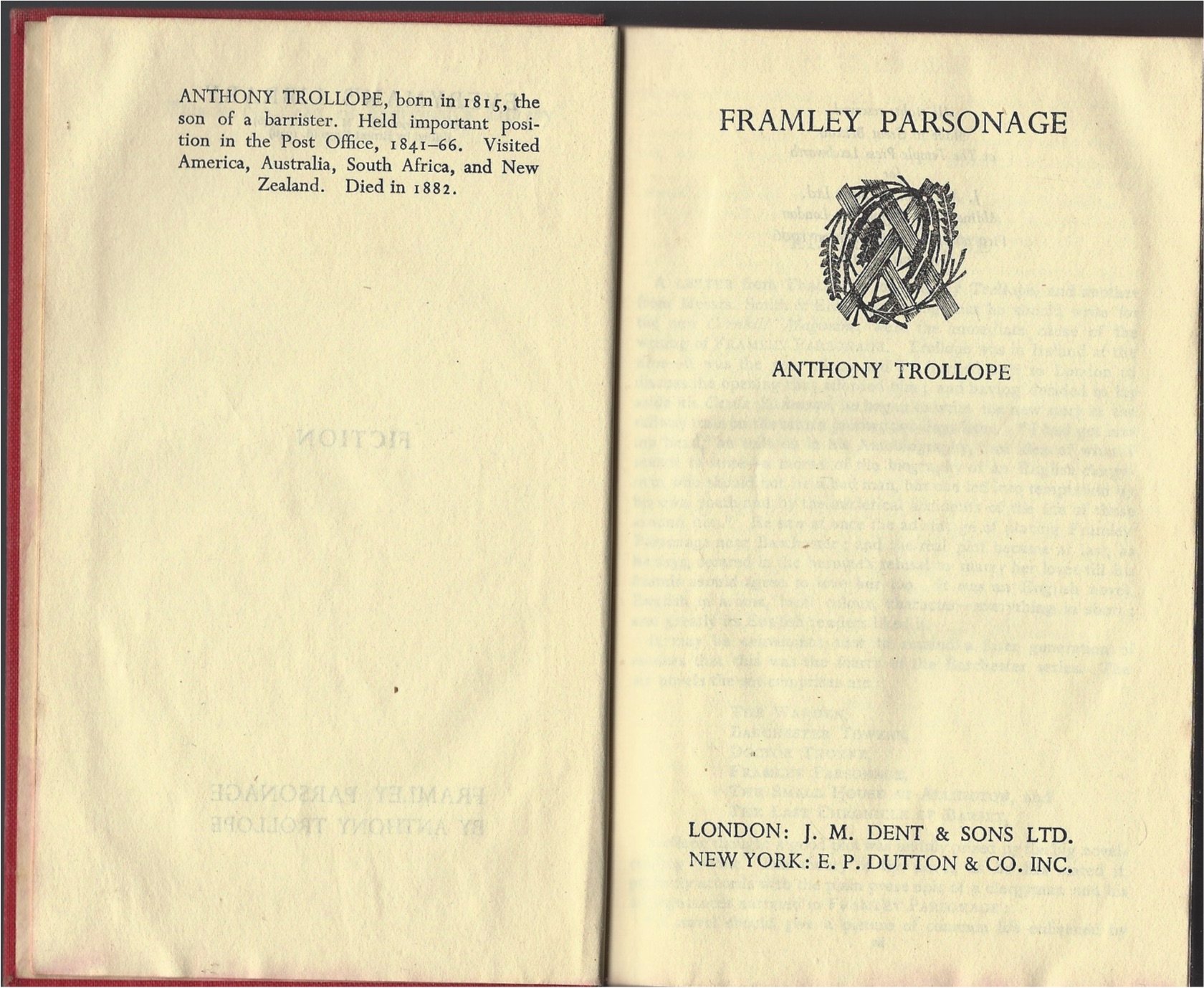 Framley Parsonage by Anthony Trollope