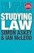 Studying Law (Palgrave Study Skills) by Simon Askey (2011-07-19)