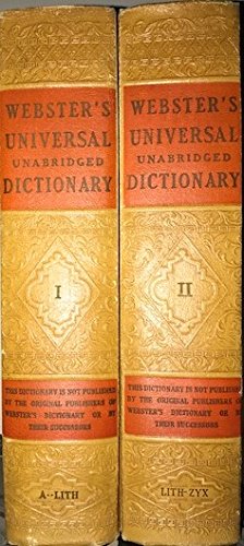 WEBSTER'S UNIVERSAL UNABRIDGED DICTIONARY AND ATLAS OF THE WORLD VOLUME I AND VOLUME II (Hardcover)