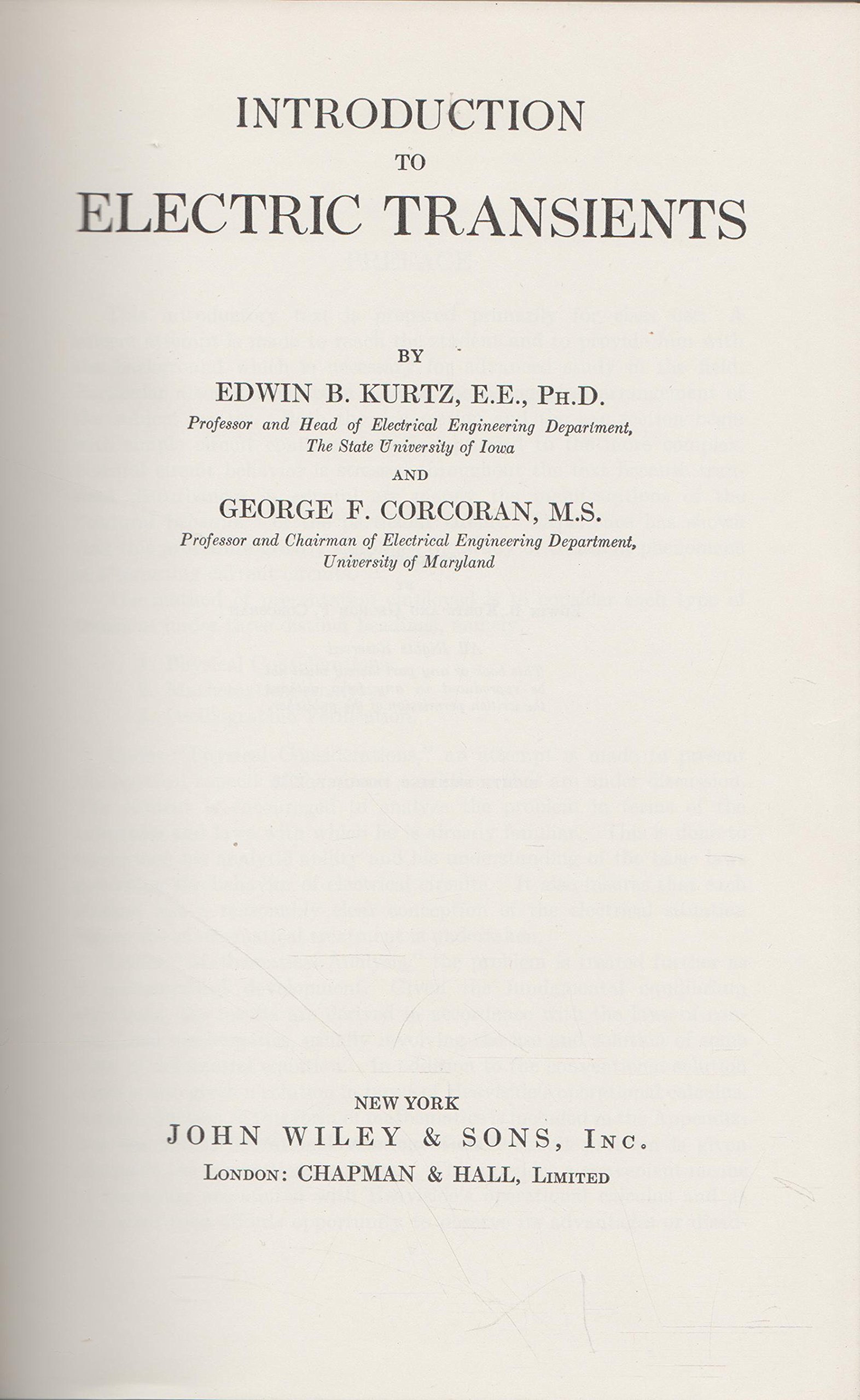 Introduction to Electric Transients (Hardcover)