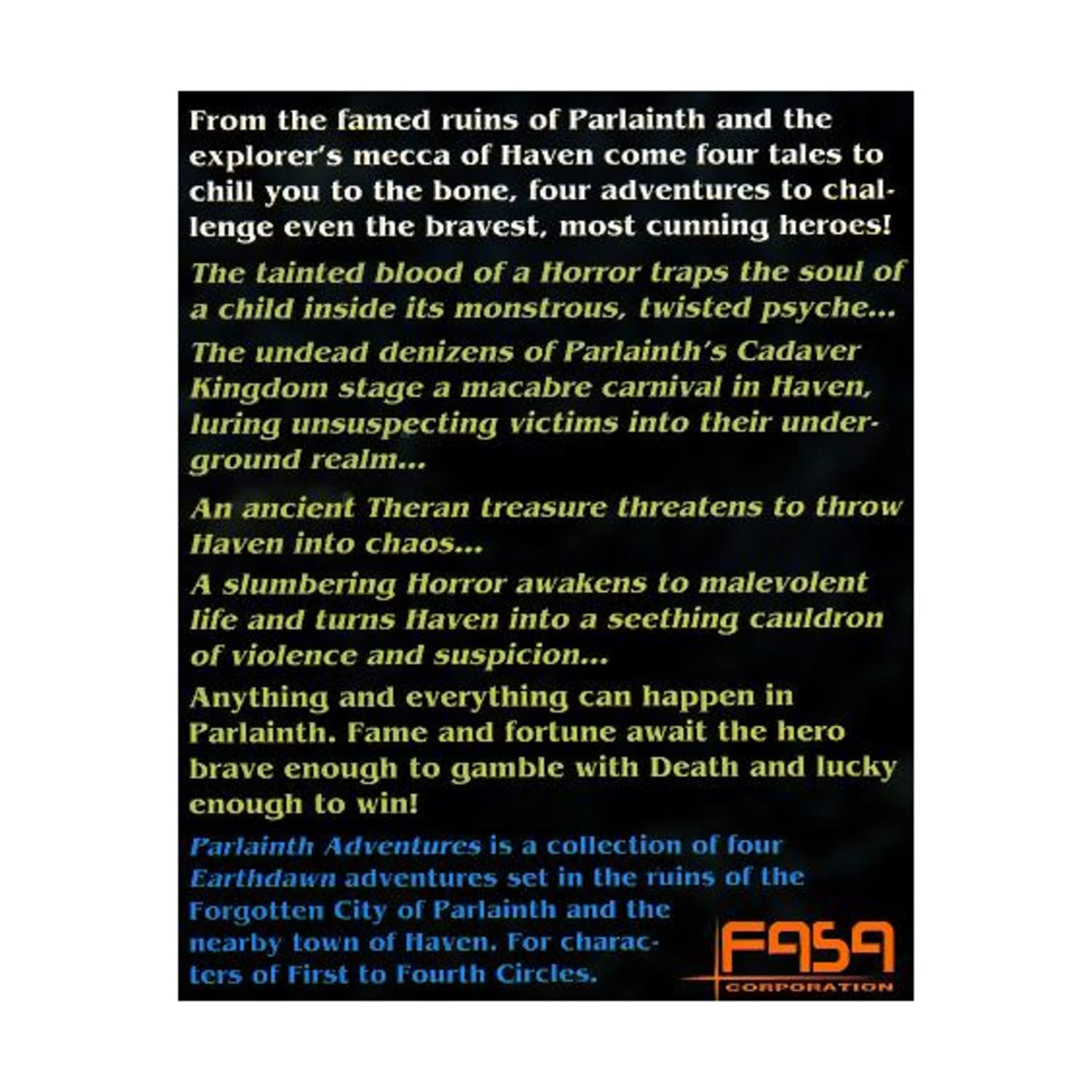 Parlainth Adventures (Earthdawn Roleplaying)