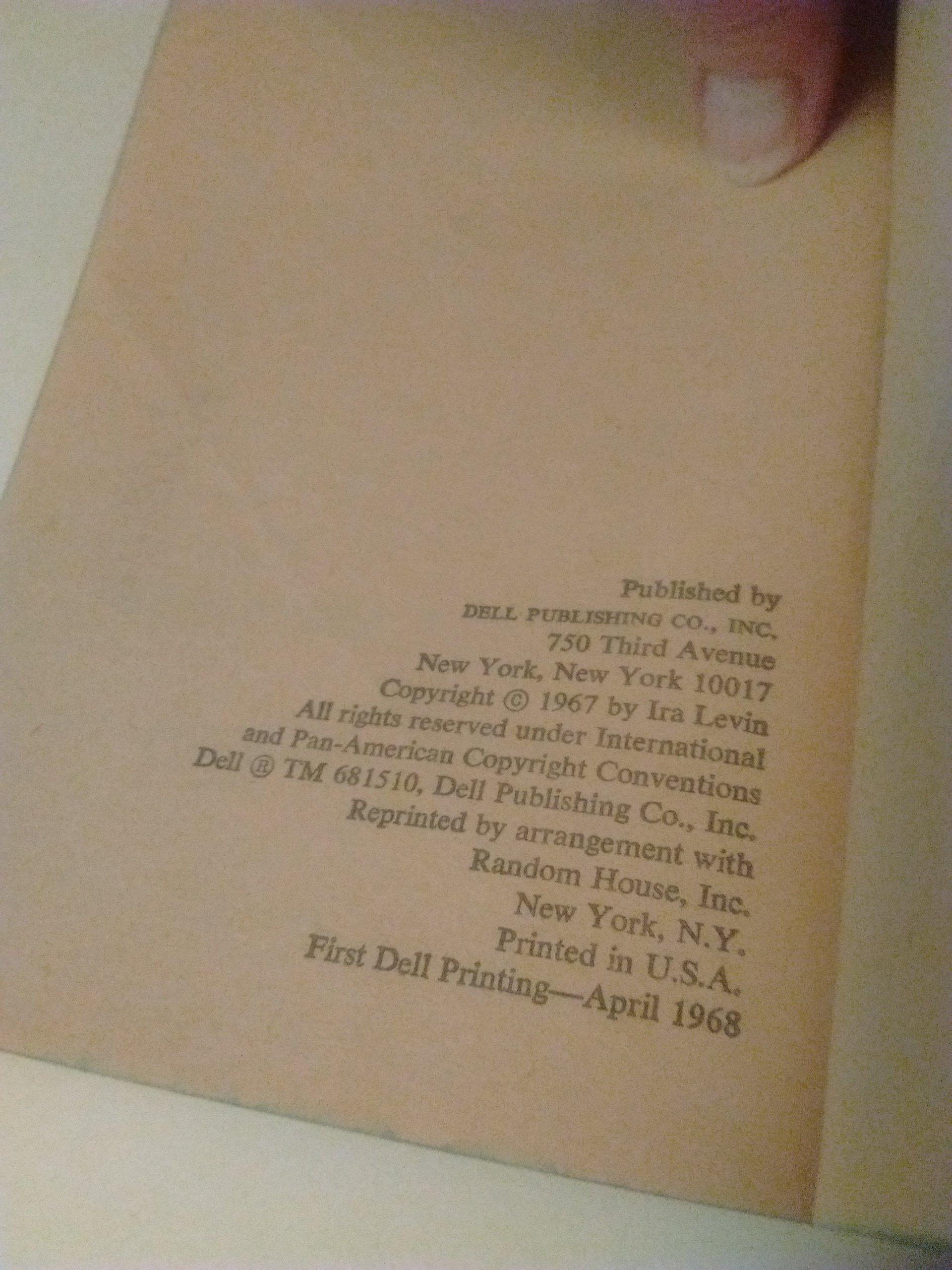Rosemary's Baby - FIRST DELL PRINTING