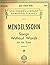 Mendelssohn Songs Without Words #58 Schirmer