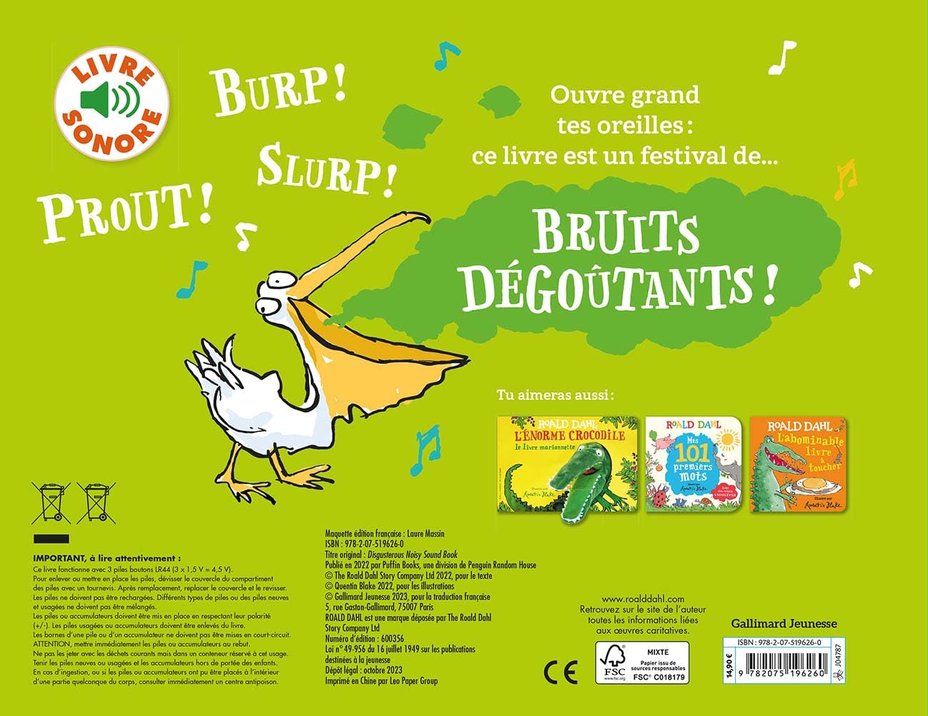 Le livre des bruits dégoûtants: Livre sonore (Paperback)