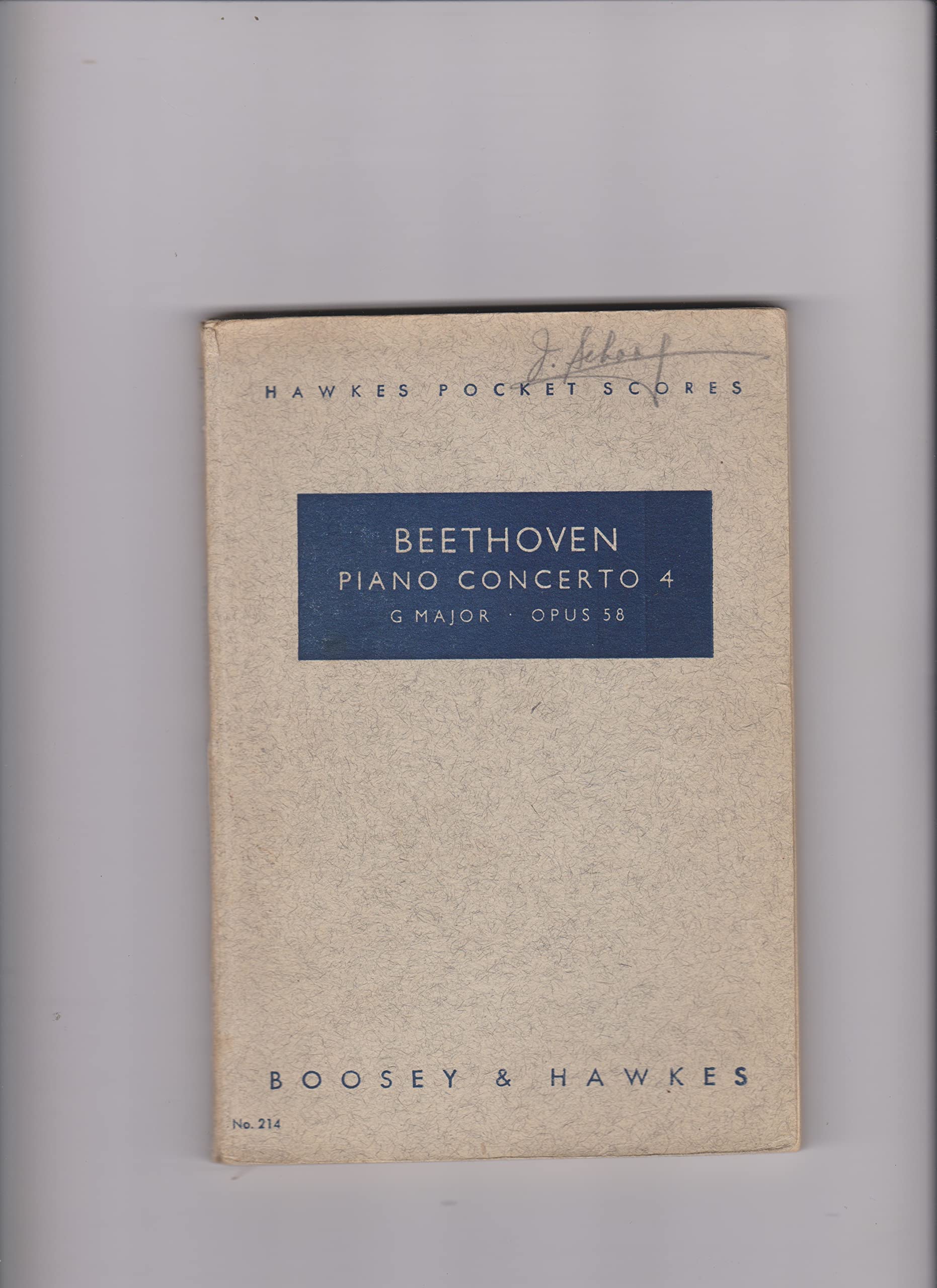 Beethoven Piano Concerto 4 G major Opus 58 (Hawkes Pocket Scores)