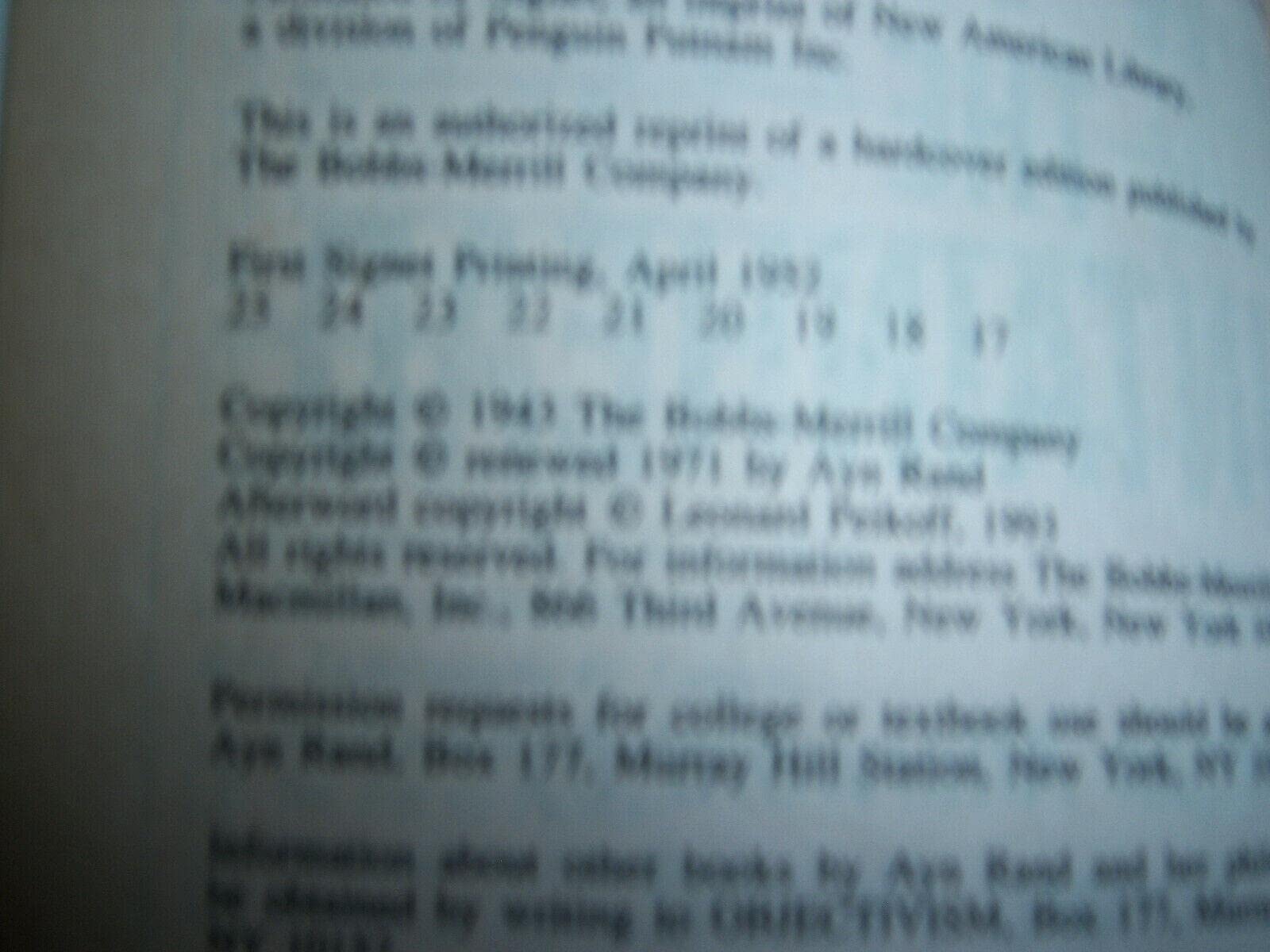 The Fountainhead CENTENNIAL EDITION Edition by Ayn Rand published by Plume