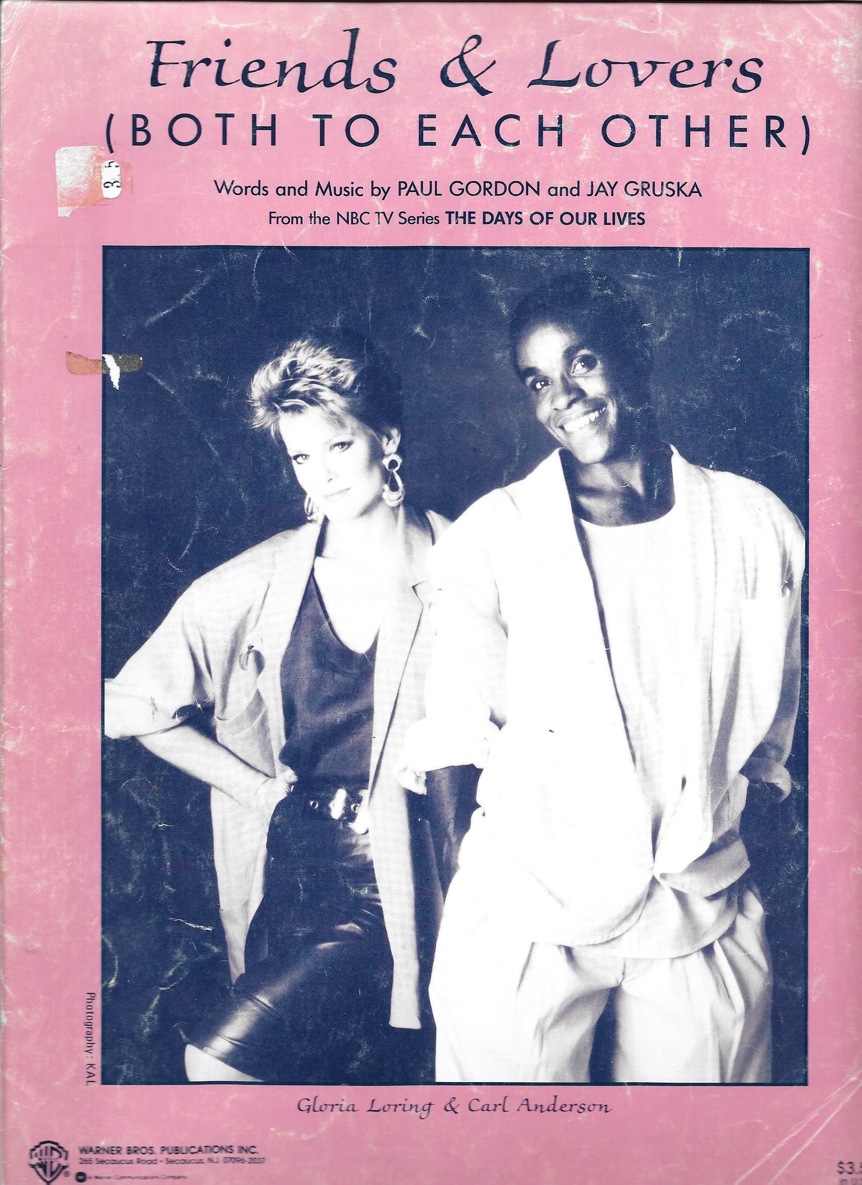 Friends & Lovers, Both To Each Other. From the NBC TV Series THE DAYS OF OUR LIVES (Sheet Music)
