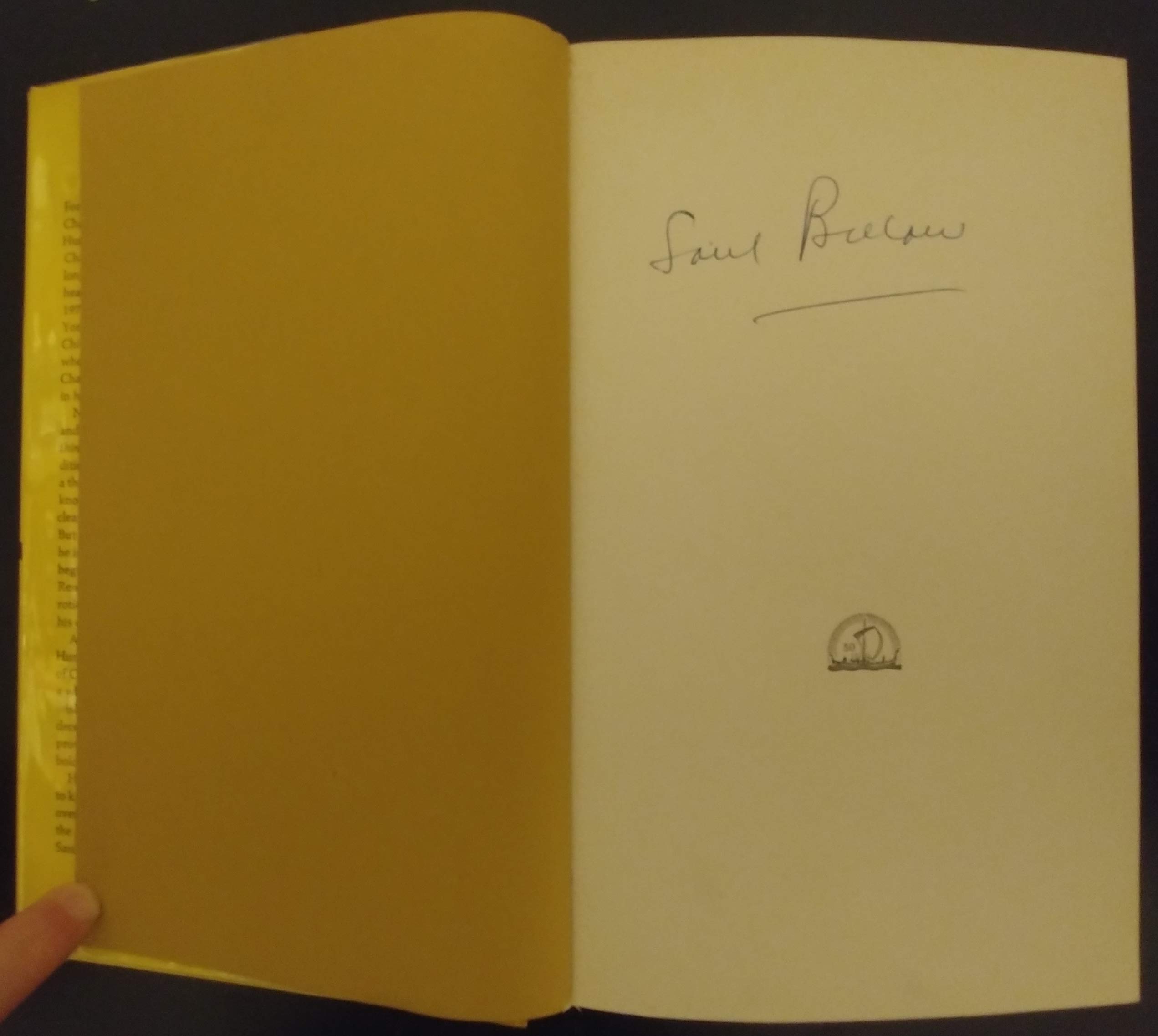HUMBOLDT'S GIFT. Signed by author