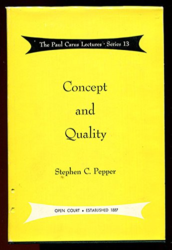 Concept and Quality: A World Hypothesis (Hardcover)