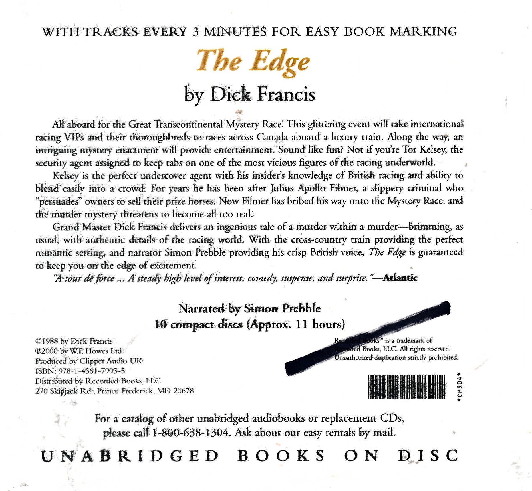 The Edge by Dick Francis Unabridged CD Audiobook