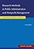 Research Methods in Public Administration and Nonprofit Management: Quantitative and Qualitative Approaches 3rd (third) Edition by McNabb, David E. published by M.E. Sharpe (2013)