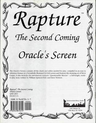 Rapture The Second Coming Oracle's Screen (Paperback)