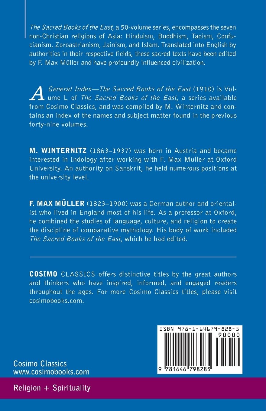 A General Index to the Names and Subject-matter of the Sacred Books of the East: The Sacred Books of the East, Volume L (in Fifty Volumes)