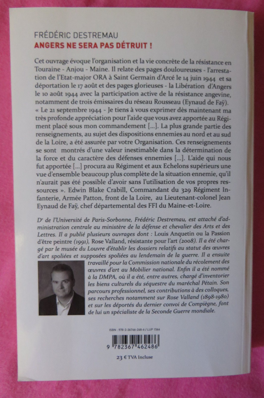 Angers Ne Sera Pas Detruit - la Resistance en Touraine Anjou Maine (Paperback)