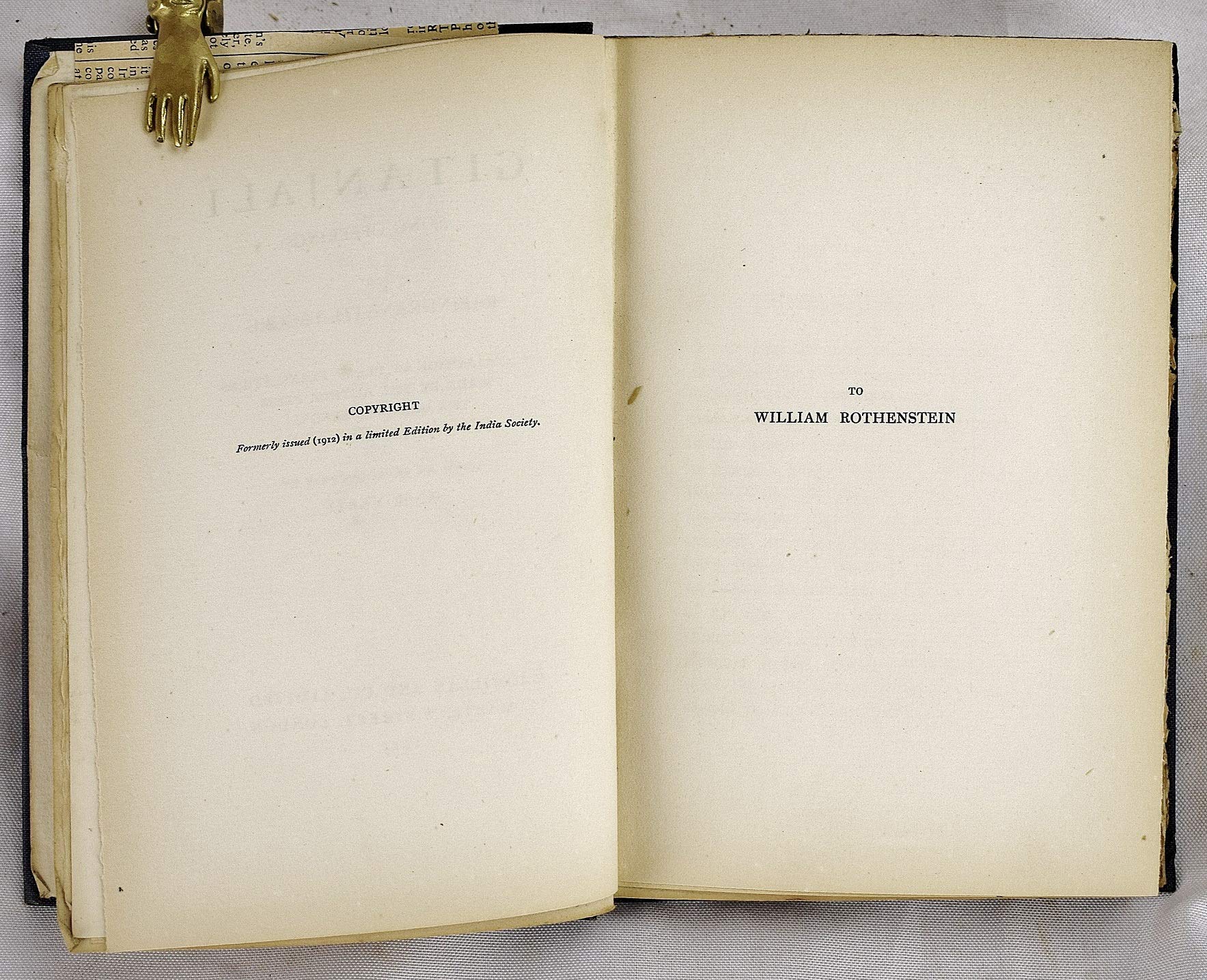 Gitanjali (Song Offerings) a Collection of Prose Translations Made by the Author from the Original Bengali with an Introduction By W.B. Yeats
