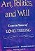 Rare Antique Art, Politics, And Will [Hardcover] ANDERSON, Qu... by Quentin Anderson