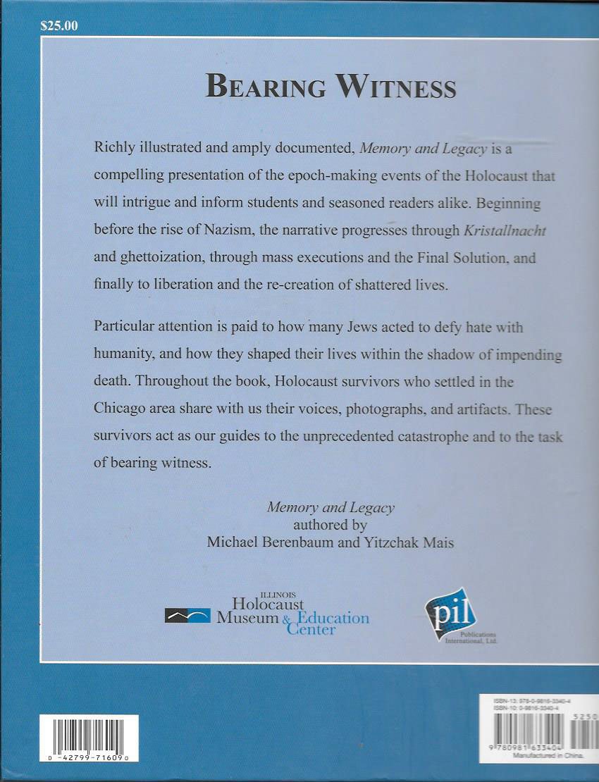 Memory and Legacy: The Shoah Narrative of the Illinois Holocaust Museum (Hardcover)