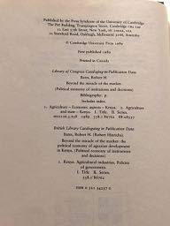 Beyond the Miracle of the Market: The Political Economy of Agrarian Development in Kenya (Hardcover)