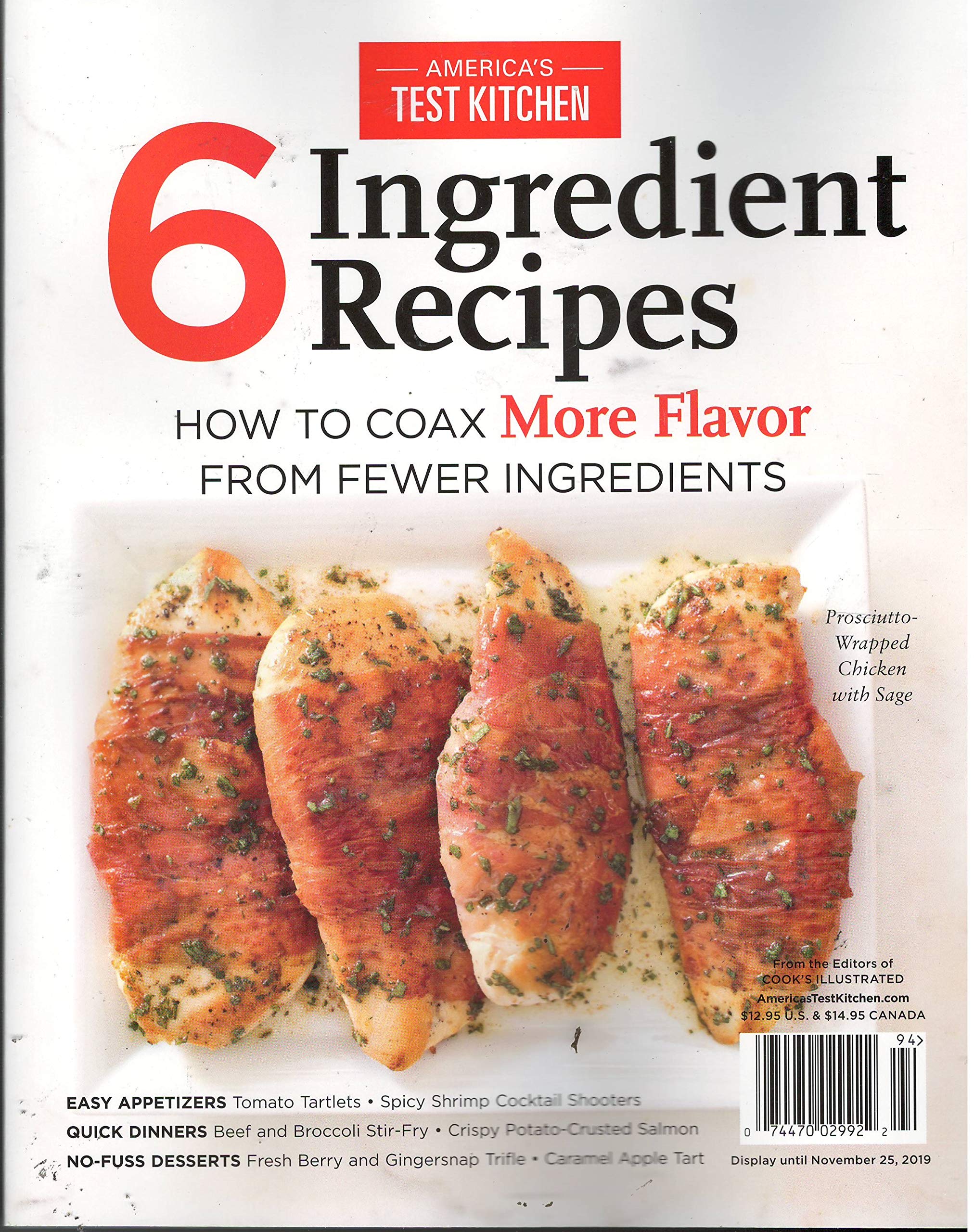 America's Test Kitchen 6 Ingredient Recipes Magazine 2019 (Unknown Binding)