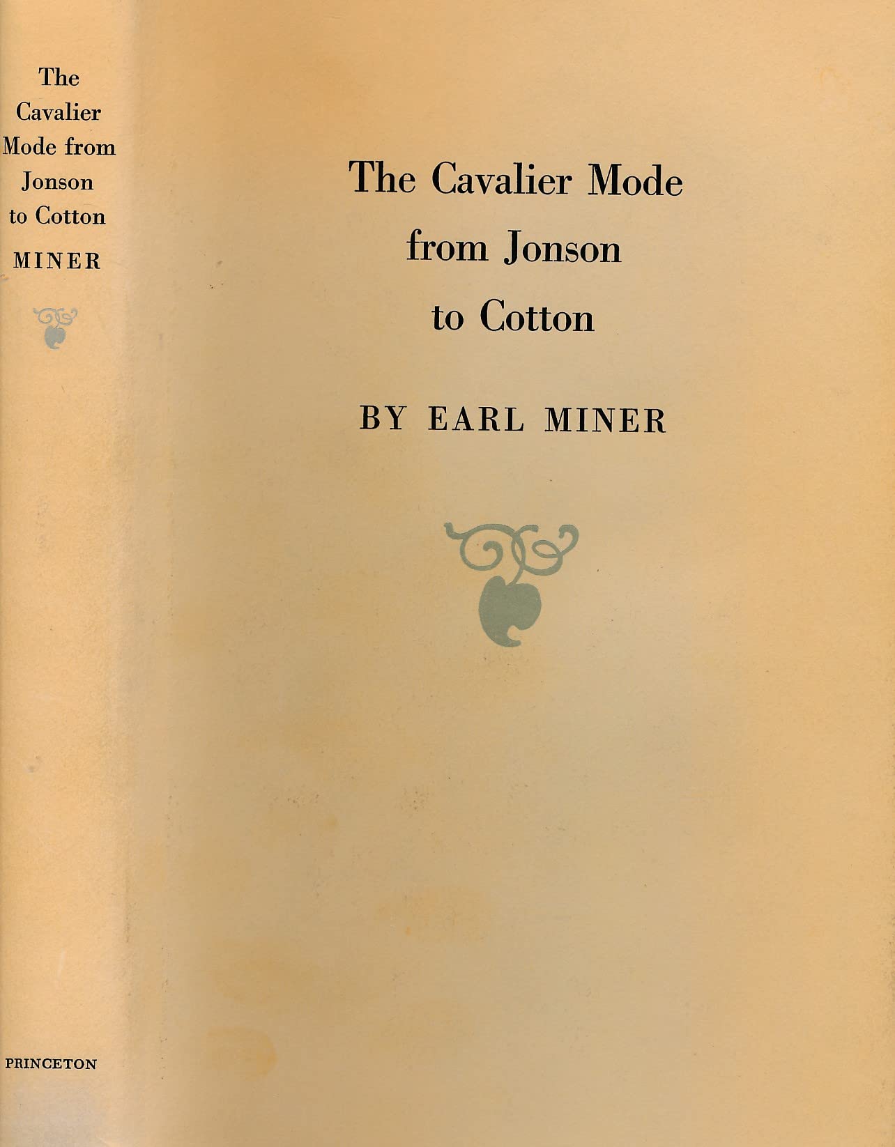 The Cavalier Mode from Jonson to Cotton (Hardcover)