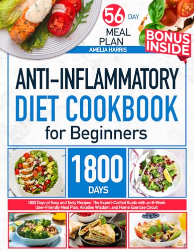 Anti-inflammatory diet cookbook for beginners 2024: 1800 Days of Easy and Tasty Recipes. The Expert-Crafted Guide with an 8-Week User-Friendly Meal Plan, Alkaline Wisdom, and Home Exercise Circuit (Paperback)
