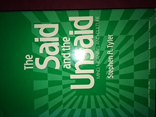 The Said and the Unsaid: Mind, Meaning, and Culture (Hardcover)