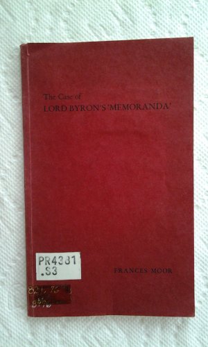 The Case of Lord Byron's "Memoranda" (Hardcover)