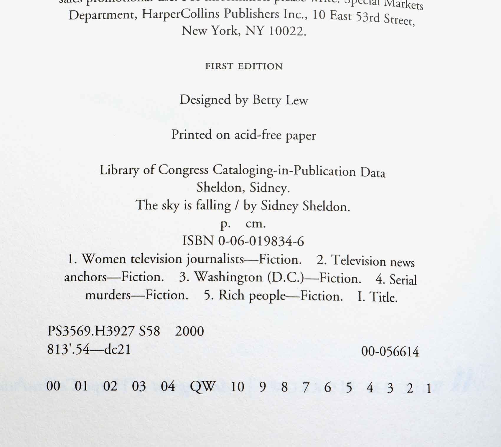 The Sky is Falling - w/ dust Jacket