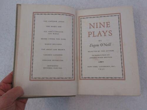 Rare Eugene O'Neill NINE PLAYS Introduction by Joseph Wood Krutch Liveright 1932 [Hardcover] unknown (Hardcover)