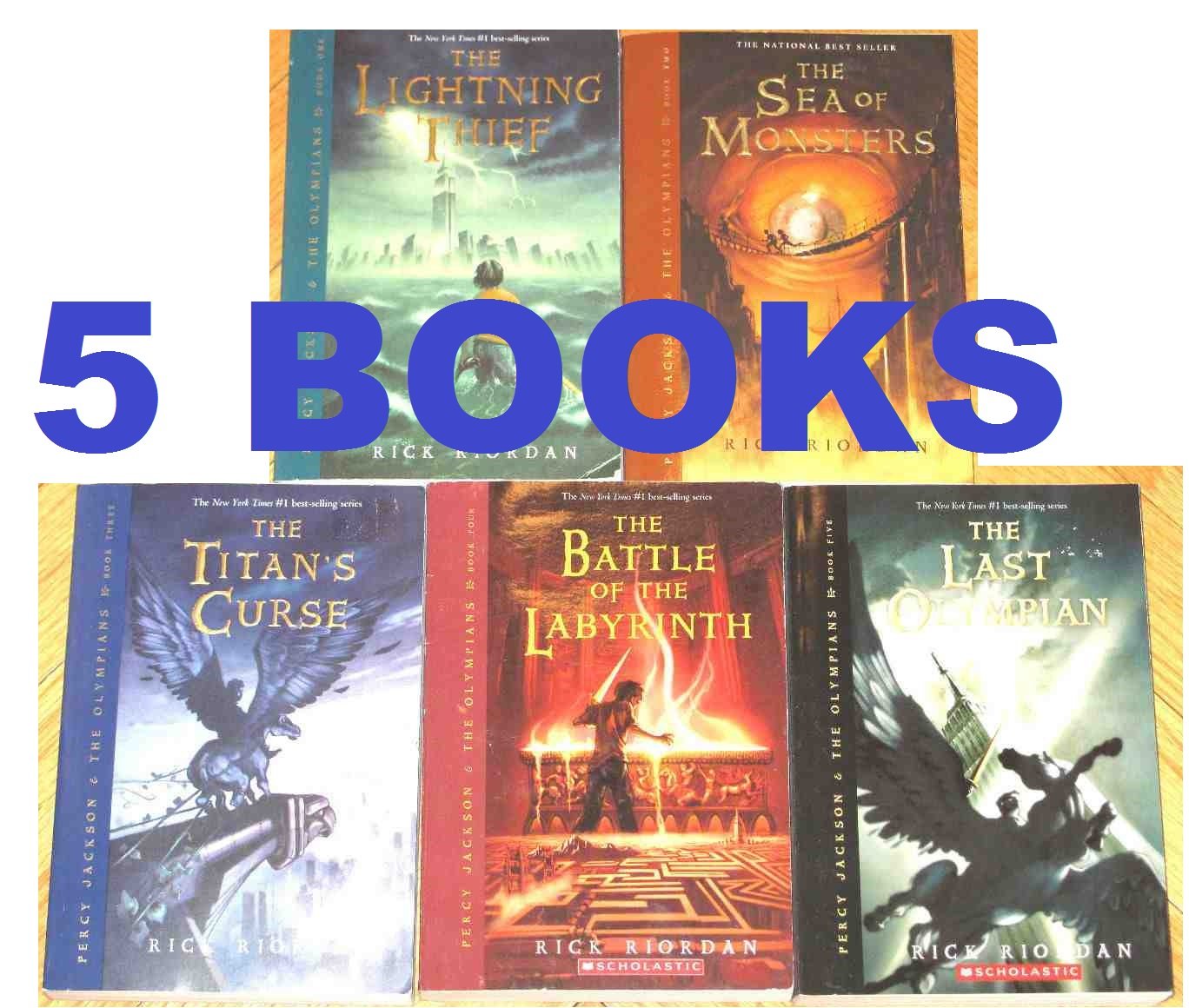 Rick Riordan PERCY JACKSON & THE OLYMPIANS Series Set Book 1-5